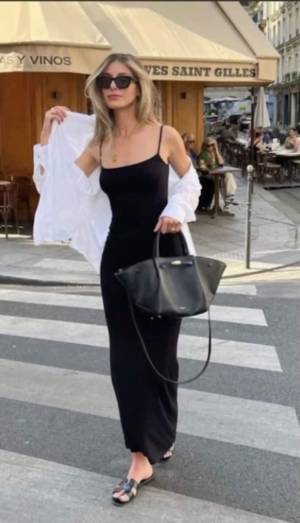 BUTTON DOWN SHIRT and black dress art fair