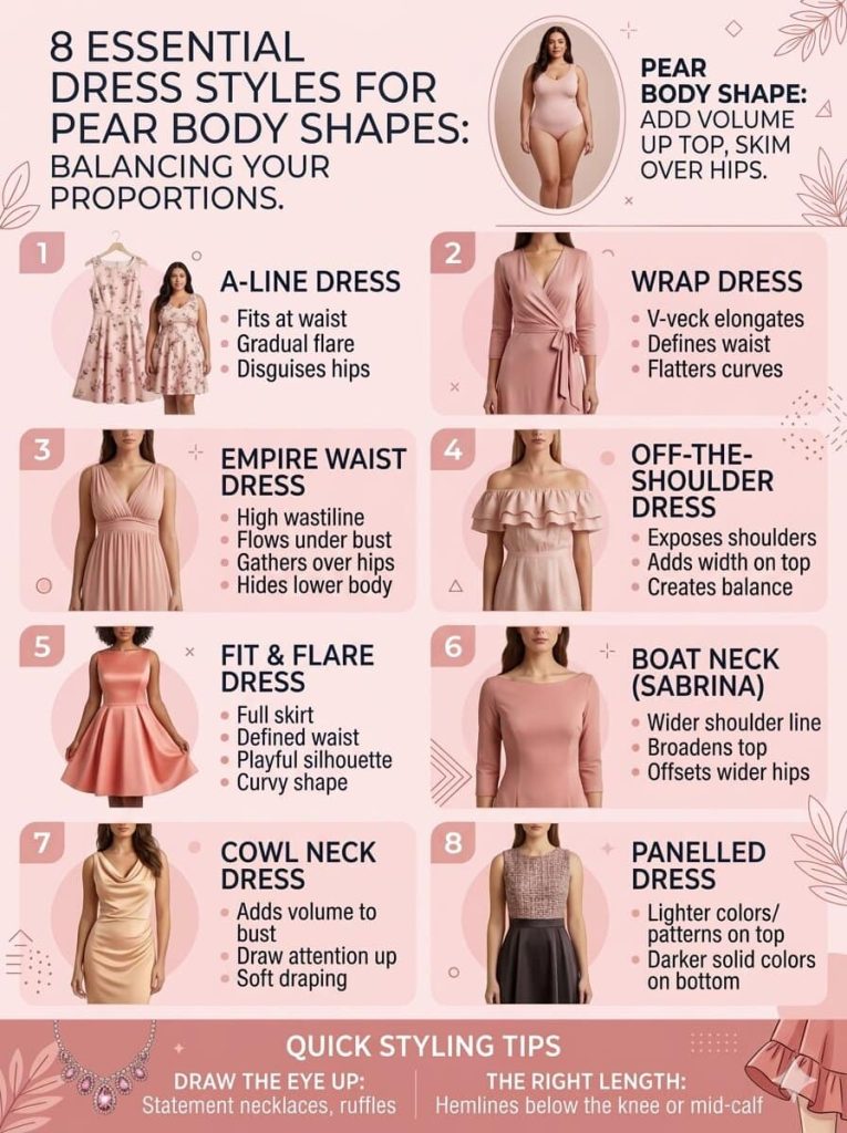 dresses for pear body shape