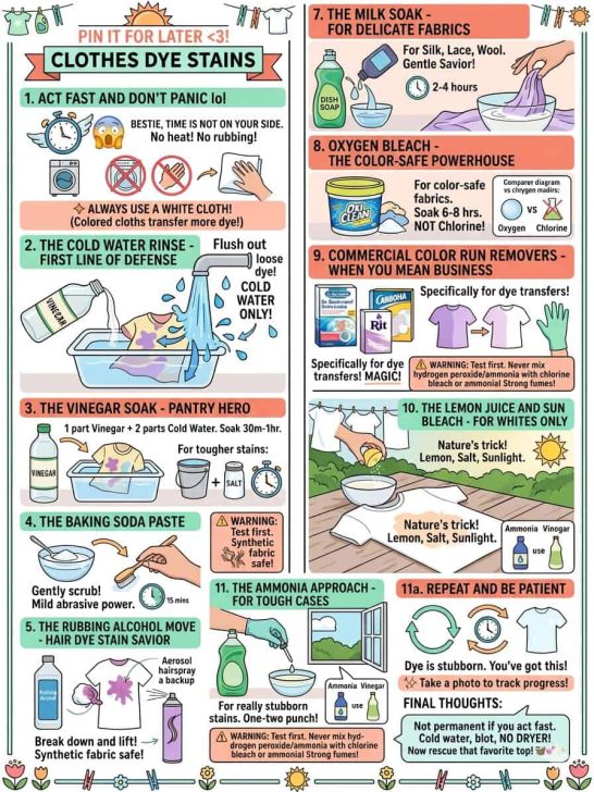 ❤️No BS 10 ways to get rid of the clothes dye stains *Save this free list!*❤️