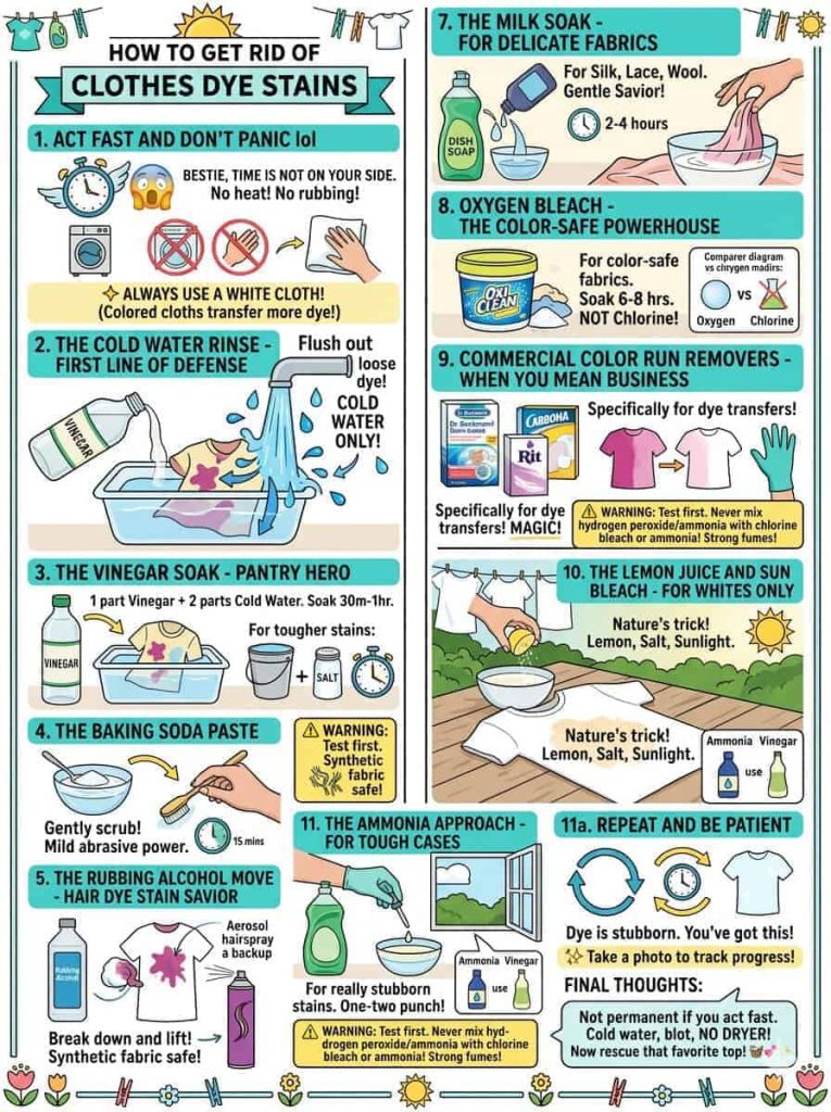 How to get rid of the clothes dye stains