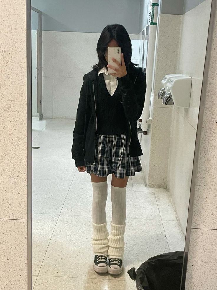 school uniform with cute Socks and Tights