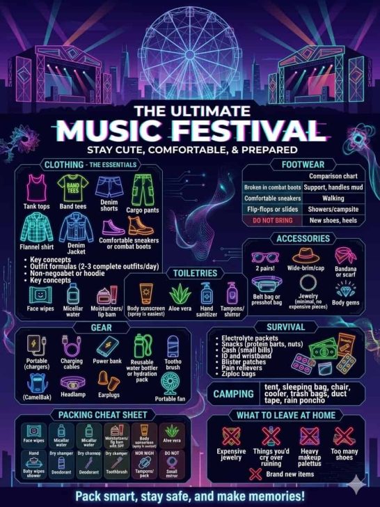 *The ultimate list*❤️What to pack for music festival?❤️