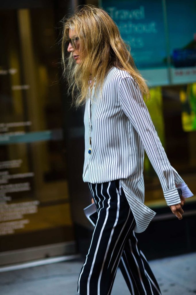 Striped shirt and striped pants