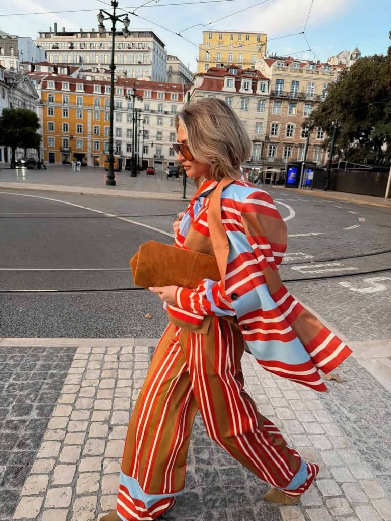 Striped shirt and striped COLORFUL OUTFIT
