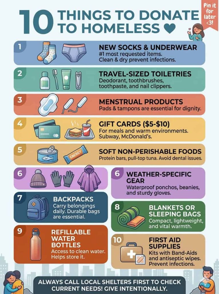 things to donate to homeless