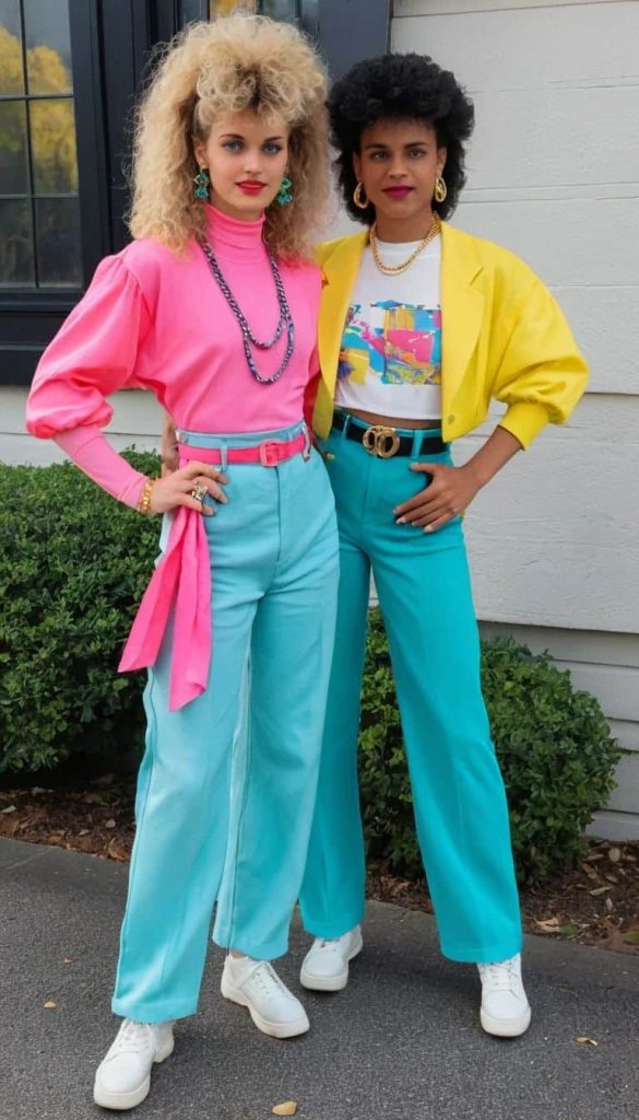 how to dress 80s with normal clothes big earrings