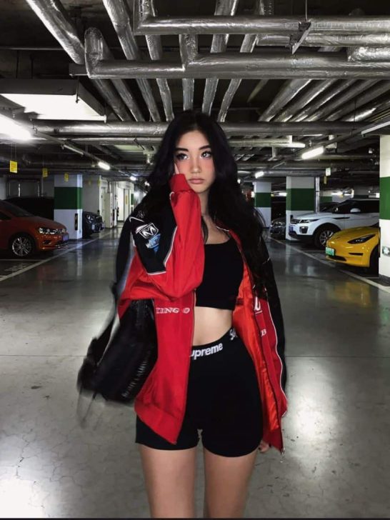 racing jacket outfit idea