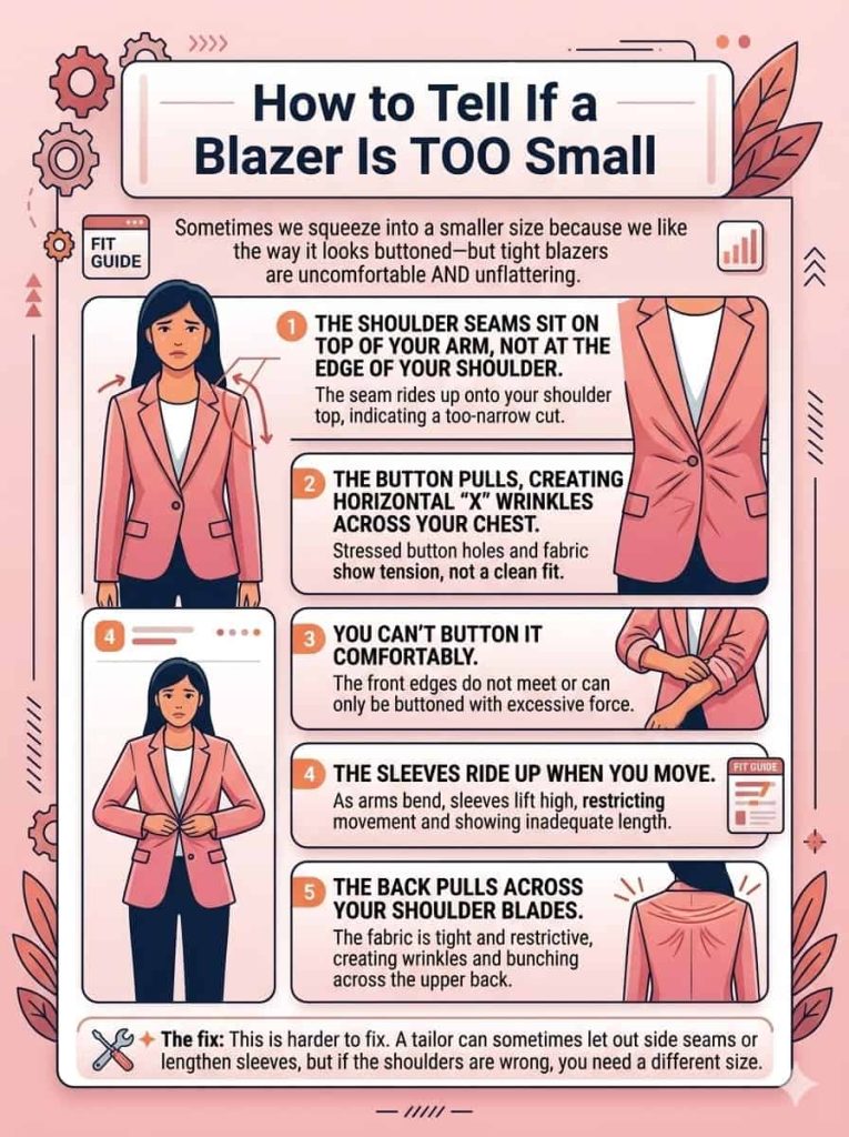 how to tell if a blazer is too small
