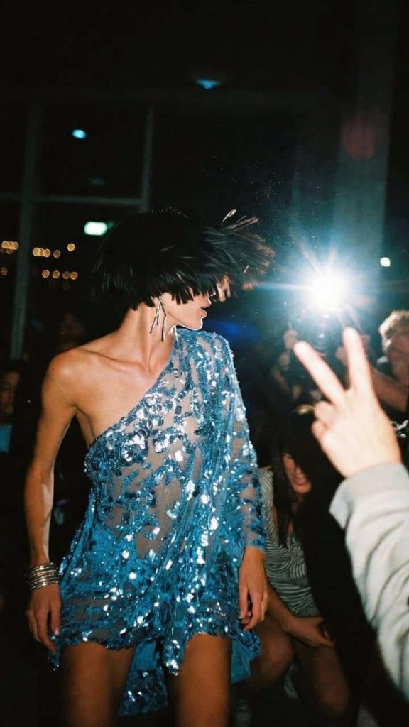 The Mesh and Sequins Layered outfit retro party studio 54 