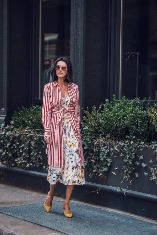 The Striped Shirt Dress FLOWER SHOW outfit