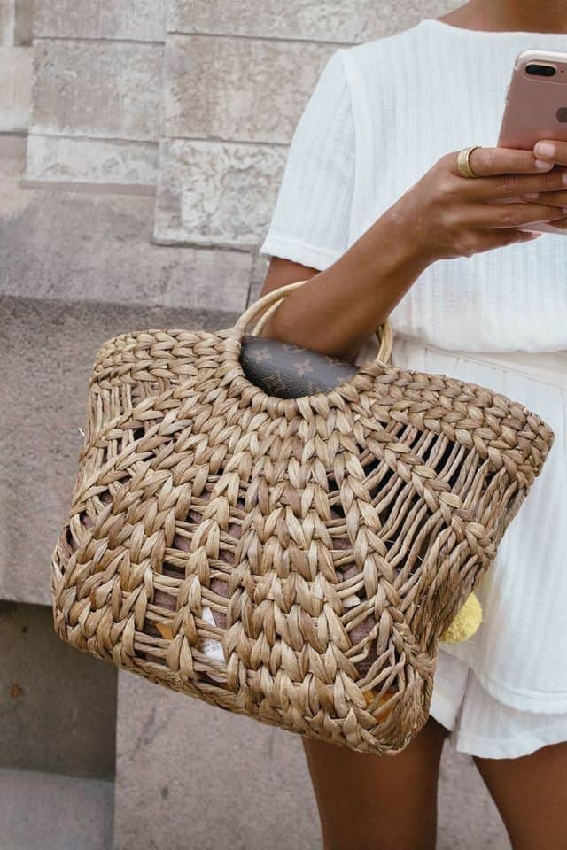 tropical  SUMMER OUTFITS WOVEN BASKET BAG