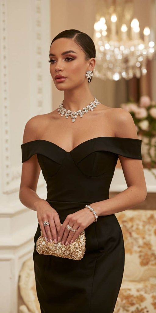 JAMES BOND girl outfit black dress