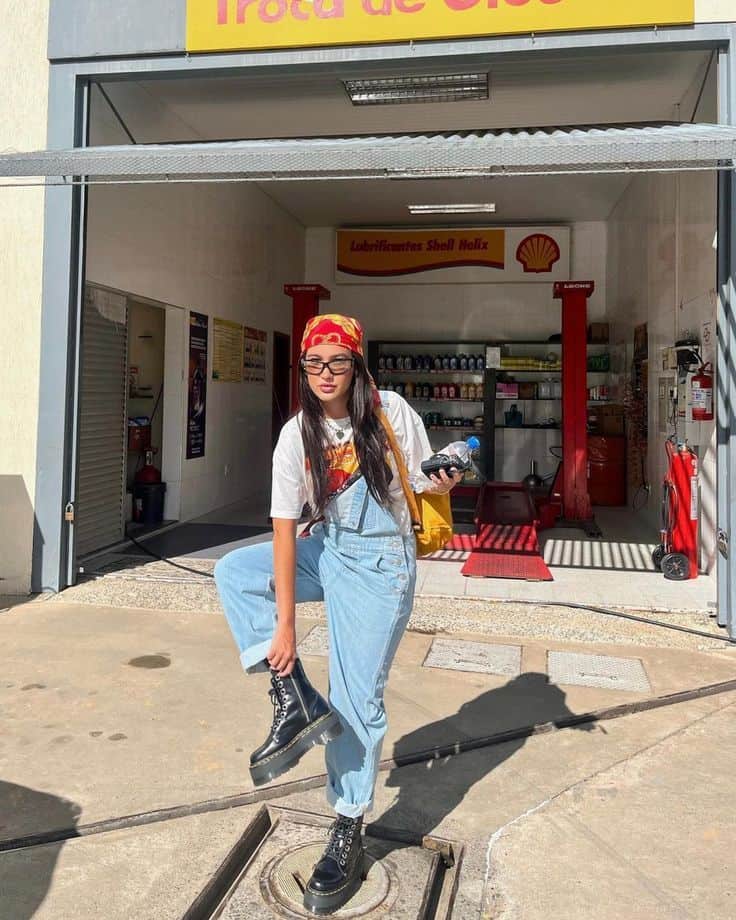 Band Tee and Jumpsuit or Overalls + Sneakers