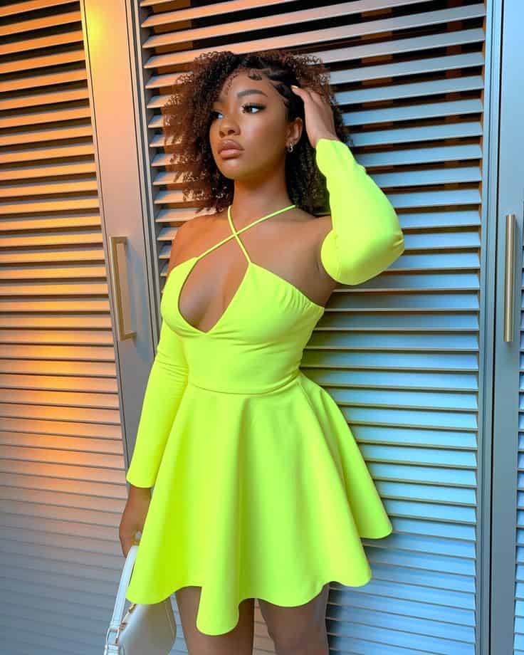 Neon party outfits neon yellow dress
