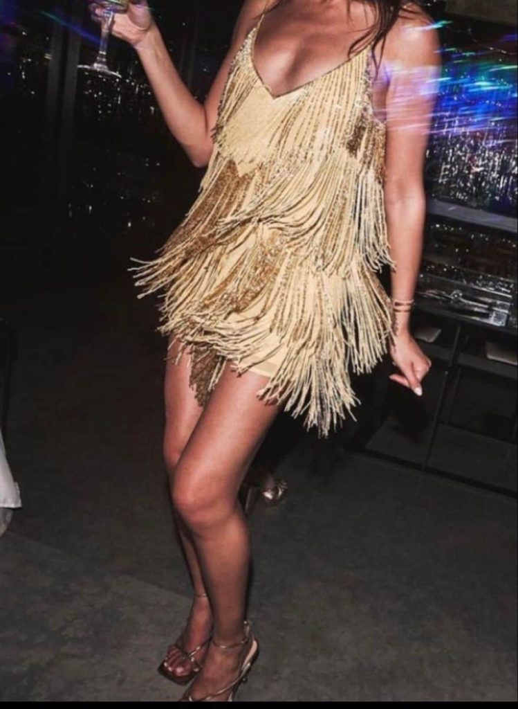 gold rush theme party fringe dress