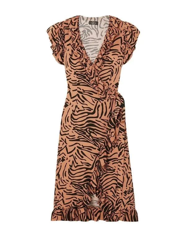 animal print midi dress outfit