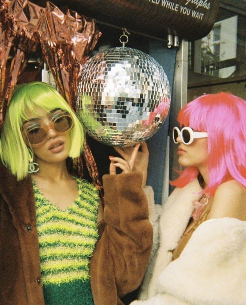 wig party outfit aesthetic retro dress