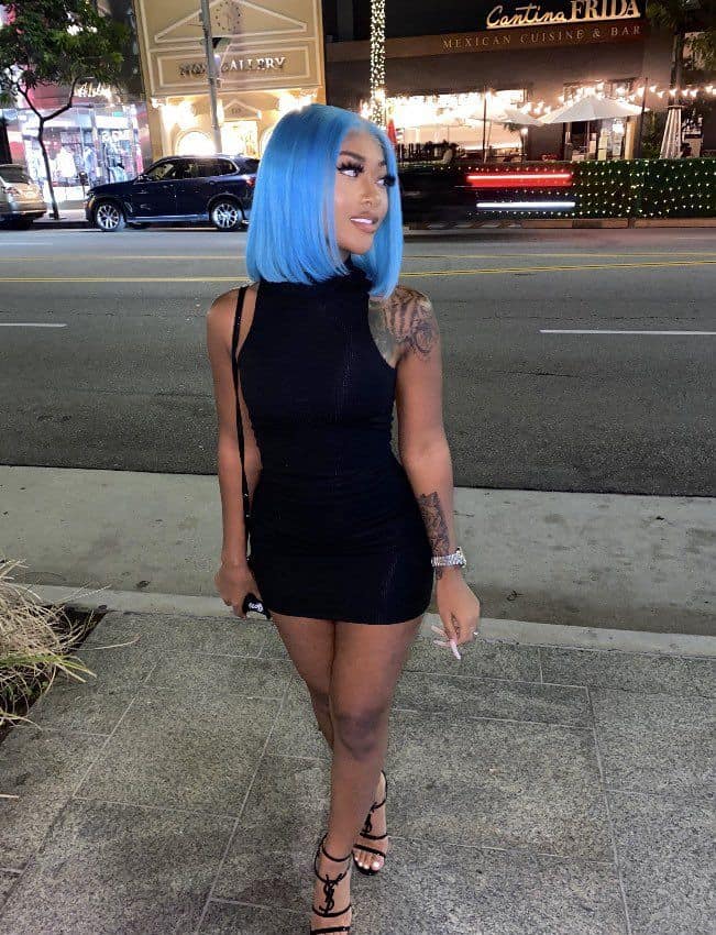 wig party outfit aesthetic black dress